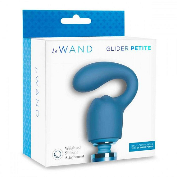 Синяя насадка Glider для вибратора Le Wand Petite - фото 6