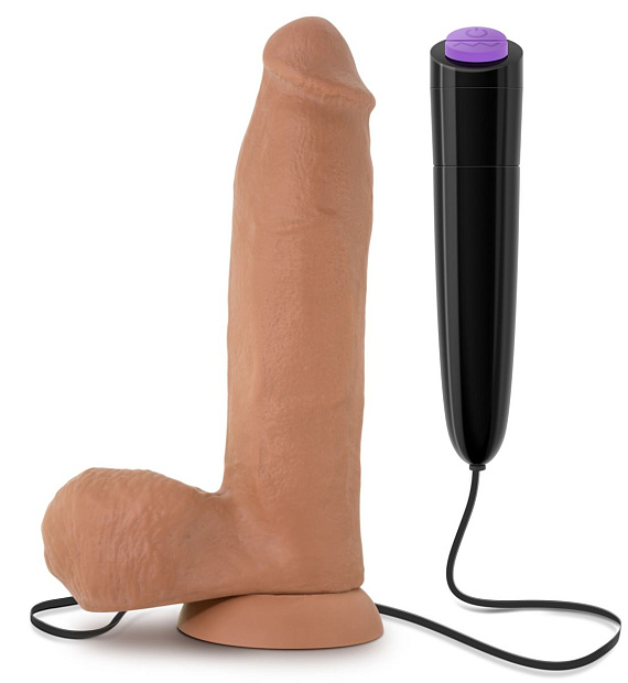 Кофейный вибратор 8 Inch Vibrating Cock - 20,3 см.