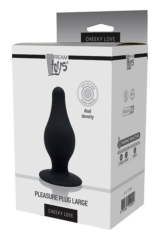 Черный анальный стимулятор DUAL DENSITY PLEASURE PLUG L - 10,2 см. - силикон
