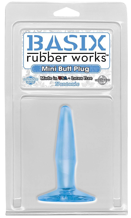 Маленькая голубая анальная пробка Mini Butt Plug - 10,8 см. - поливинилхлорид (ПВХ, PVC)