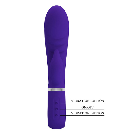 Фиолетовый вибратор-кролик с рёбрышками Prescott - 20 см. - фото 5