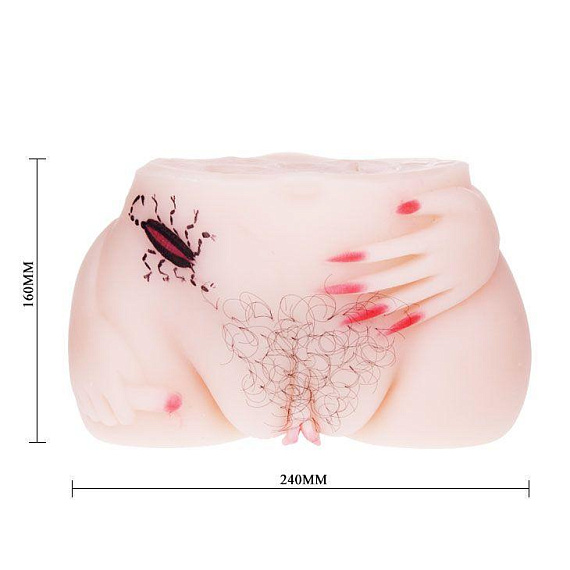 Реалистичная вагина и анус с вибрацией и татуировкой-скорпионом Baile