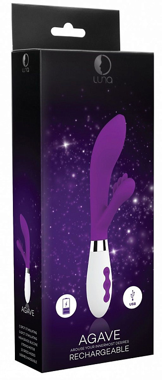 Фиолетовый вибратор-кролик Agave - 23,1 см. - силикон