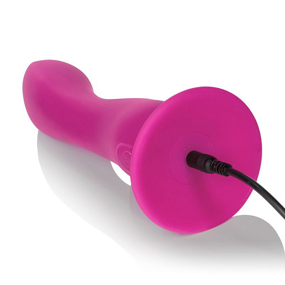 Розовый вибратор-насадка на присоске Rechargeable Love Rider Wireless Curve - 16,5 см. - фото 5