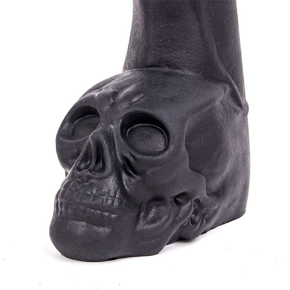 Черный фаллоимитатор-гигант с черепом Cock with Skull - 28 см. - силикон