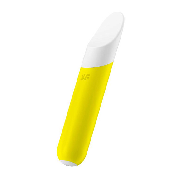Желтый мини-вибратор Ultra Power Bullet 7 - силикон