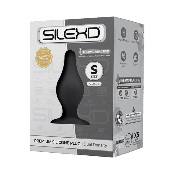 Черная малая анальная пробка SileXD - 7,2 см. - силикон