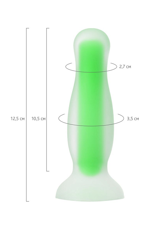 Зеленая, светящаяся в темноте анальная втулка Mortimer Glow - 12,5 см. - фото 6