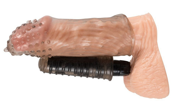 Насадка на пенис с кармашком для виброэлемента - термопластичный эластомер (TPE)