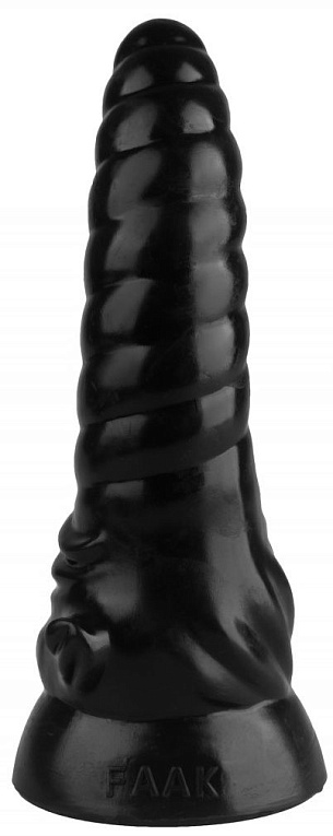 Черная рельефная винтообразная анальная втулка - 20,5 см. - эластомер (полиэтилен гель)