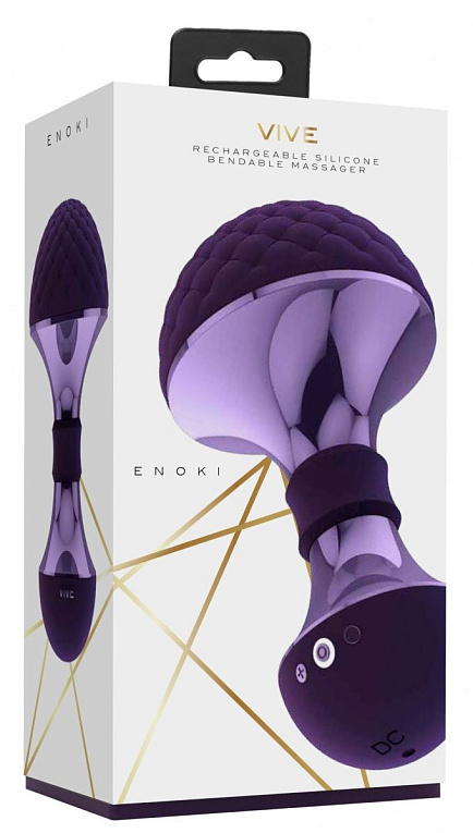 Фиолетовый универсальный вибромассажер Enoki - силикон