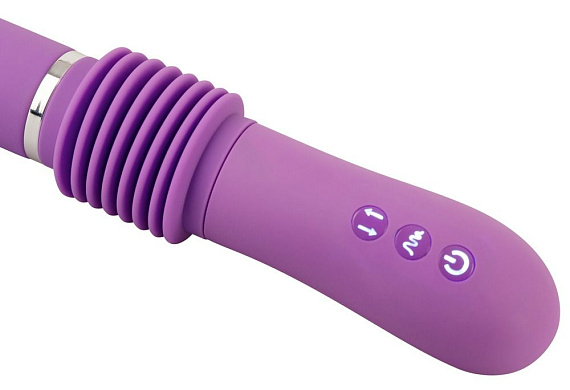 Фиолетовый вибратор Push it с возвратно-поступательными движениями - силикон