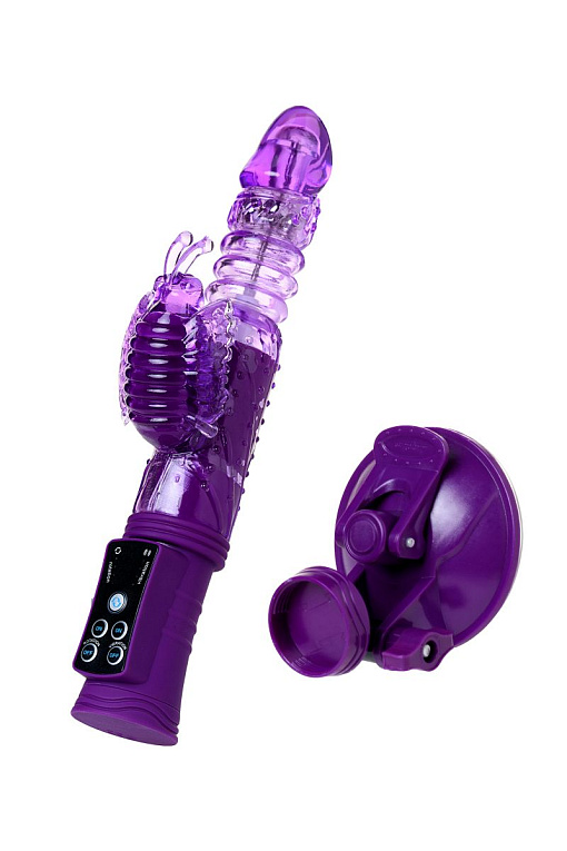 Фиолетовый вибратор-кролик на присоске - 23,5 см. - фото 9