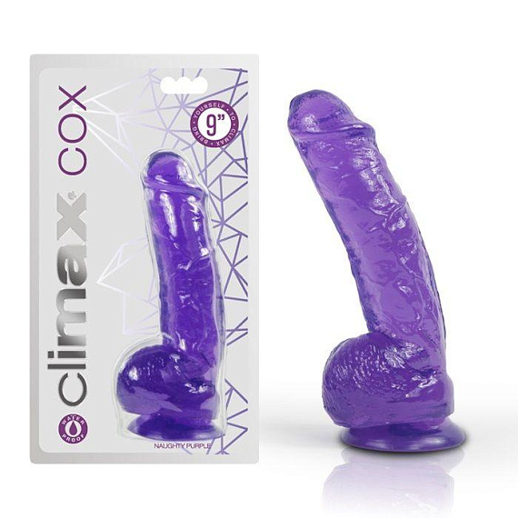Фиолетовый фаллоимитатор на присоске из гелевого материала - 22,8 см. Topco Sales