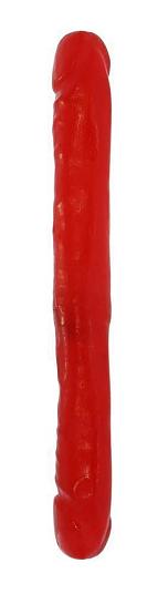 Двусторонний красный фаллоимитатор - 30 см.