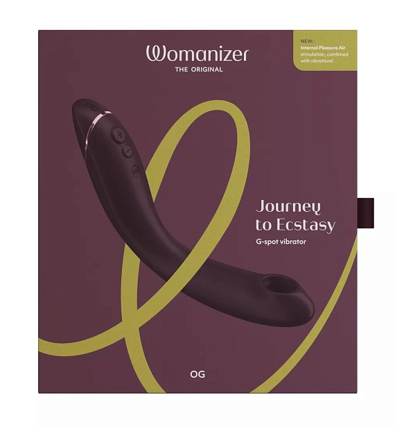 Сливовый стимулятор G-точки Womanizer OG c технологией Pleasure Air и вибрацией - 17,7 см. Womanizer