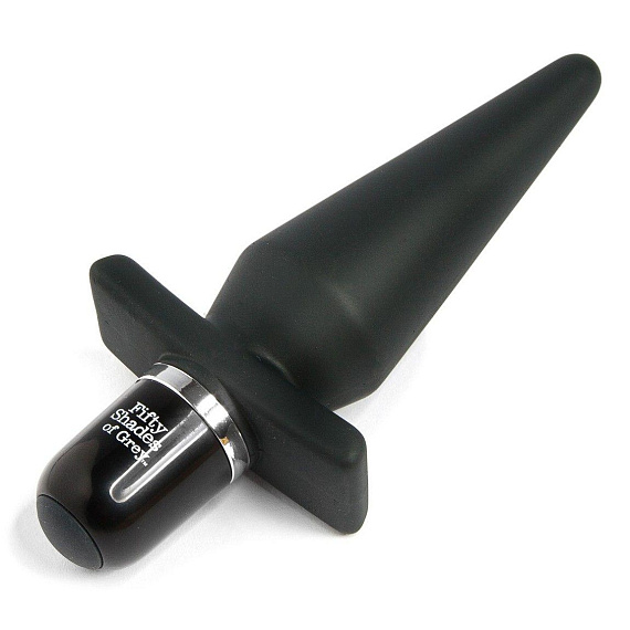 Черная анальная пробка с вибрацией Delicious Fullness Vibrating Butt Plug - 14 см. - силикон