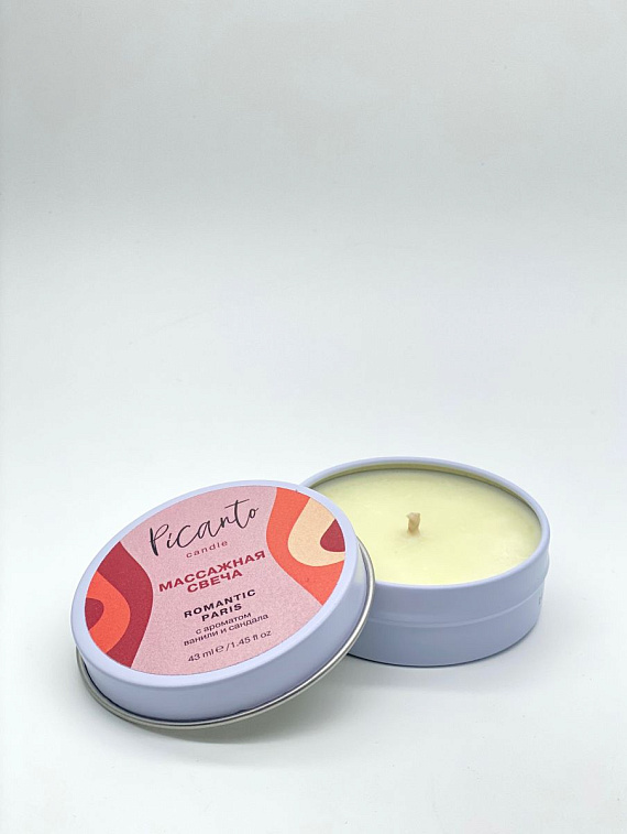 Массажная свеча Picanto Romantic Paris с ароматом ванили и сандала от Intimcat