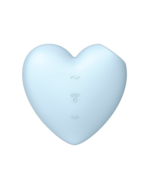 Голубой вибромассажер Cutie Heart с вакуум-волновой стимуляцией Satisfyer