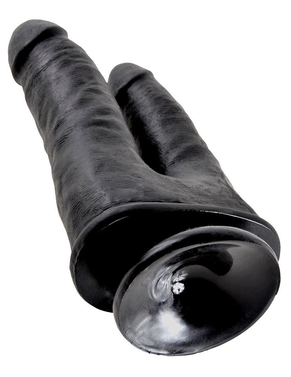 Чёрный анально-вагинальный фаллоимитатор Double Penetrator - 20,9 см. - поливинилхлорид (ПВХ, PVC)