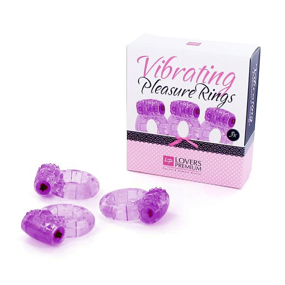 Набор из трех виброколец Pleasure Rings Purple - силикон