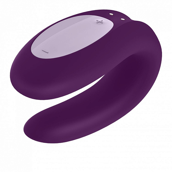 Фиолетовый вибратор для пар Double Joy с управлением через приложение - силикон