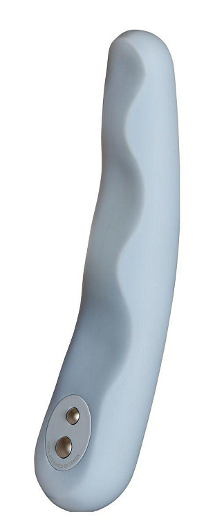 Голубой вибратор IROHA MINAMO с волнами на стволе - 17,5 см. - фото 5
