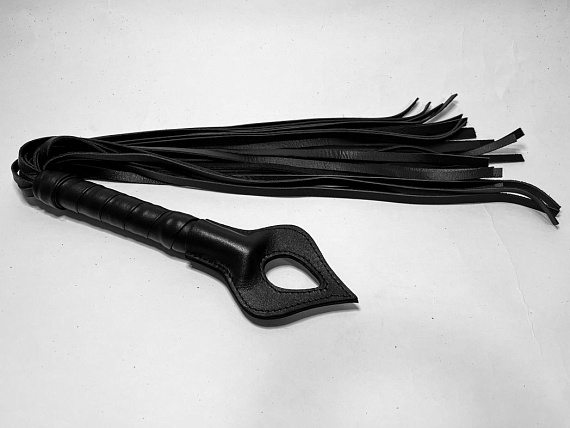 Черная кожаная плеть  Пиковая Дама  - 60 см. от Intimcat