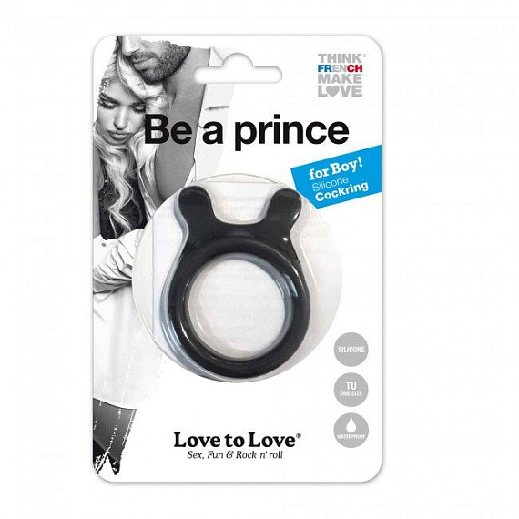 Черное эрекционное кольцо Be a Prince от Intimcat