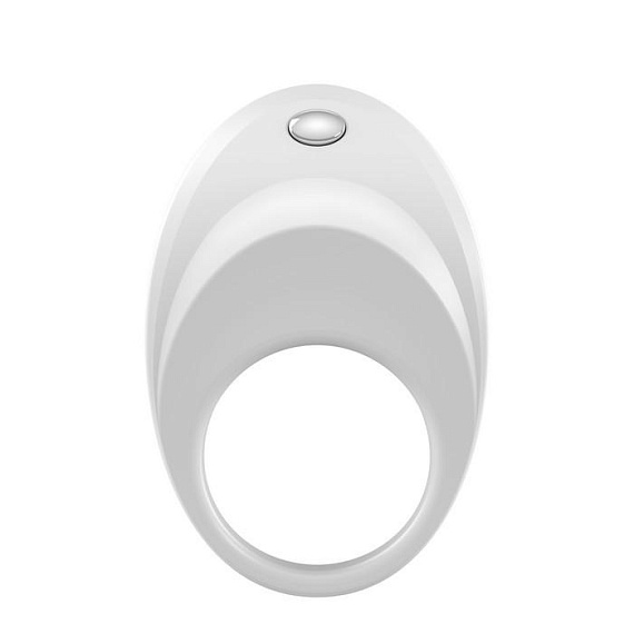 Белое эрекционное кольцо B7 с вибрацией OVO
