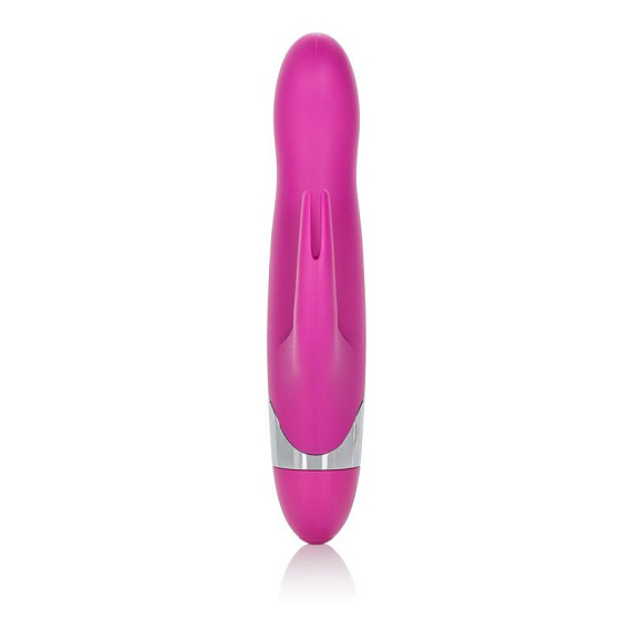 Вибромассажер с клиторальной стимуляцией Turn it Up! 7-Function Silicone Massager - 20,3 см. California Exotic Novelties