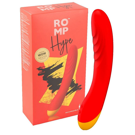 Красный изогнутый вибромассажер Romp Hype G-Spot - 21 см. от Intimcat