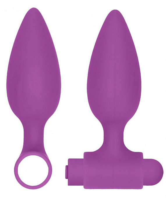 Фиолетовый анальный вибронабор USB-Rechargeable Anal Set - фото 6