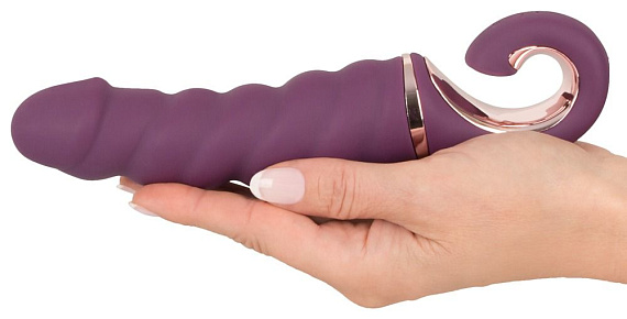 Фиолетовый вибратор Shaking Vibrator - 21 см. - силикон