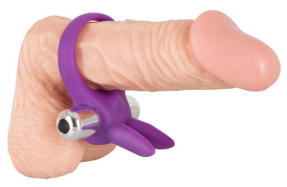 Фиолетовое эрекционное кольцо с вибрацией Smile Rabbit Orion