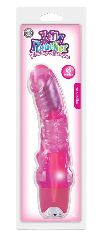 Розовый многоскоростной вибромассажёр Jelly Rancher 6 Vibrating Massager - 19 см. - термопластичный эластомер (TPE)