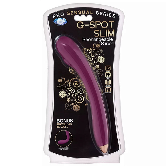 Фиолетовый стимулятор G-точки G-Spot Slim Flexible Vibrator - 22 см. - фото 5