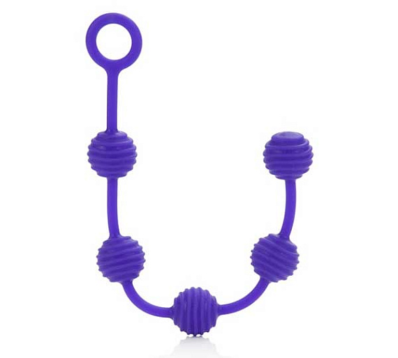 Набор фиолетовых анальных цепочек Posh Silicone “O” Beads - силикон