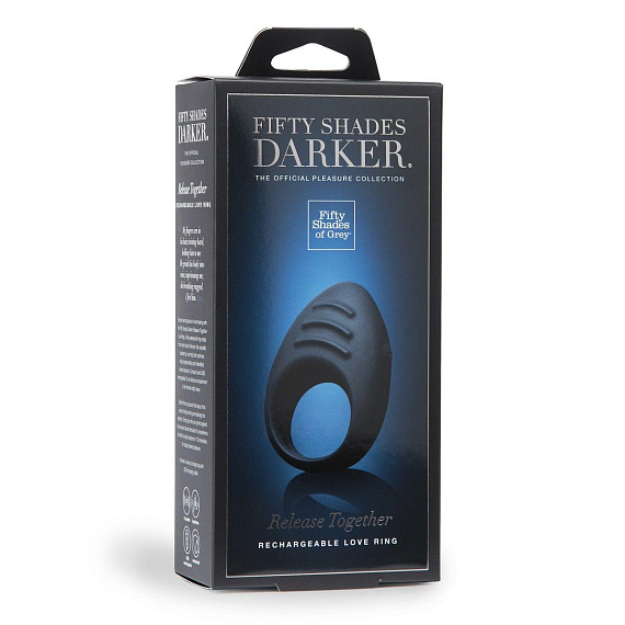 Тёмно-синее эрекционное кольцо Release Together USB Rechargeable Cock Ring Fifty Shades of Grey