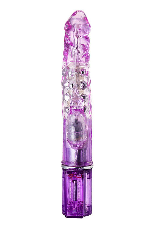 Фиолетовый хай-тек вибратор High-Tech fantasy с бусинами и отростком - 27,2 см. от Intimcat