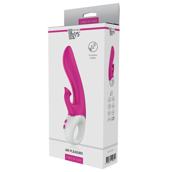 Розовый вибратор-кролик с вакуумной стимуляцией Air Pleasure - 22,5 см. - силикон
