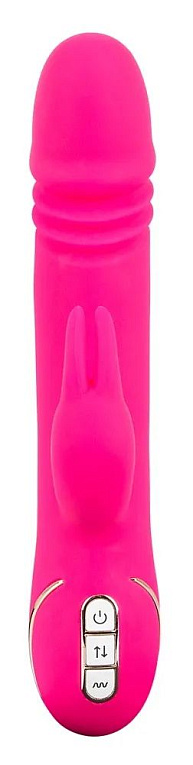 Ярко-розовый вибратор-кролик Stoss Stange - 23 см. от Intimcat