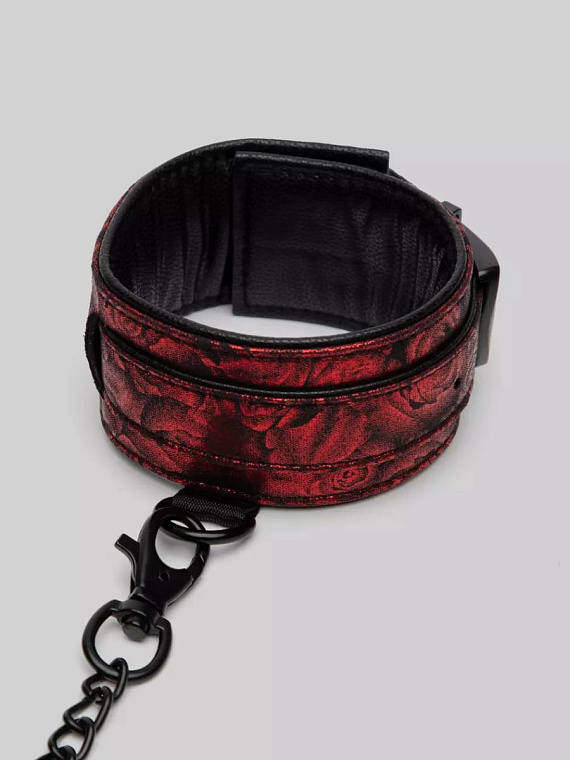 Красно-черные оковы Reversible Faux Leather Ankle Cuffs - искусственная кожа
