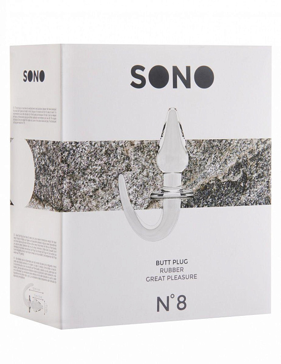 Прозрачная анальная пробка SONO №8 - Термопластичная резина (TPR)