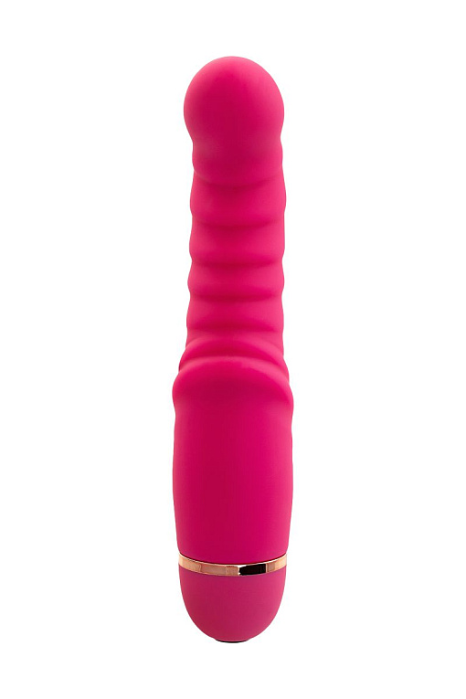 Розовый ребристый вибратор Capy - 17,4 см. от Intimcat