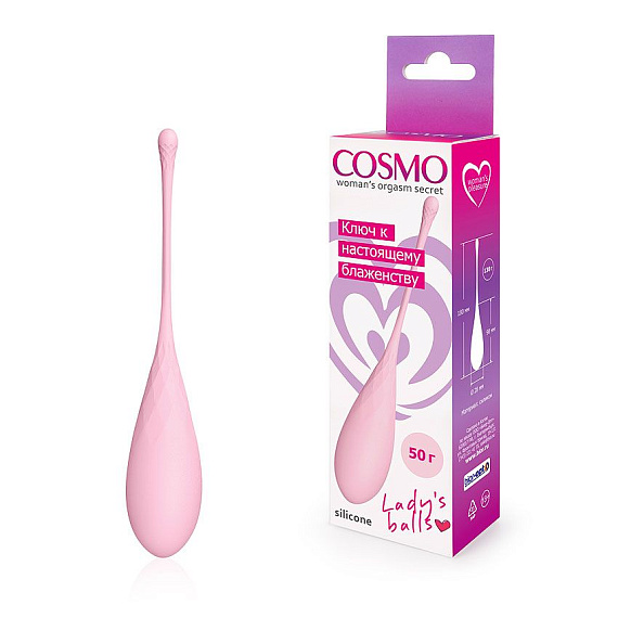 Розовый силиконовый вагинальный шарик со шнурком - силикон