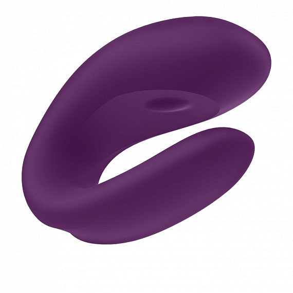Фиолетовый вибратор для пар Double Joy с управлением через приложение Satisfyer