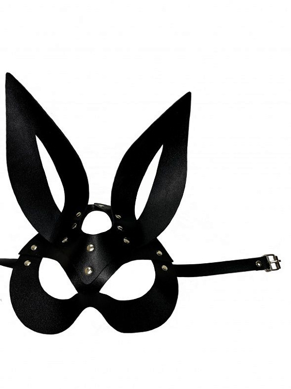 Черная кожаная маска зайки Miss Bunny от Intimcat