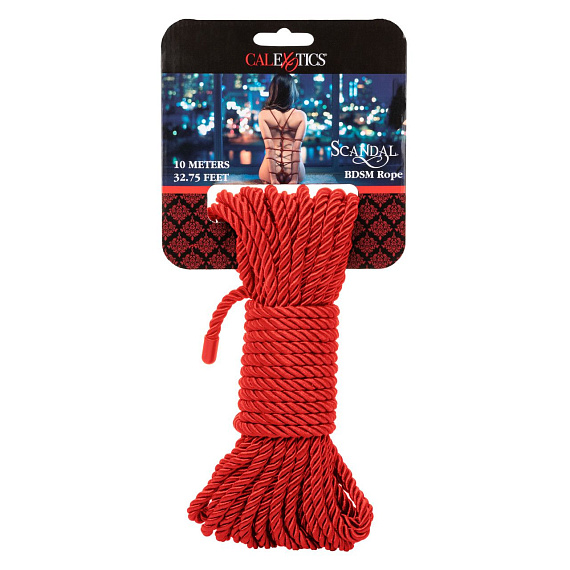 Красная мягкая веревка для бондажа BDSM Rope 32.75 - 10 м. от Intimcat