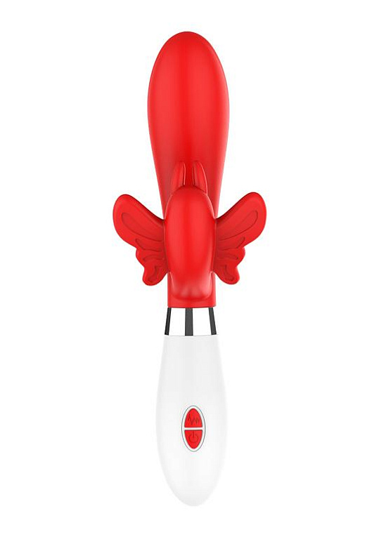 Красный вибратор-кролик Alexios - 21 см. - силикон